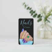 Carte De Visite Artiste Ongles Propre Code QR Technicien Ongles Mo (Debout devant)