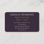 Carte De Visite Artiste Ongles Violet (Dos)