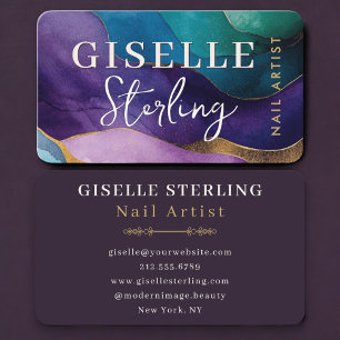 Carte De Visite Artiste Ongles Violet