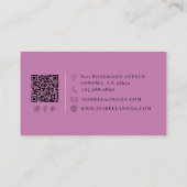 Carte De Visite Artiste Ongulaire Moderne Écriture Violette (Dos)