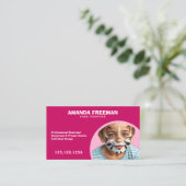 Carte De Visite Artiste peintre à visage rose et blanc (Debout devant)