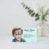 Carte De Visite Artiste-peintre moderne Turquoise et Black Party (Debout devant)