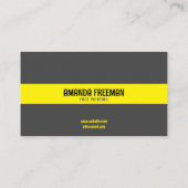 Carte De Visite Artiste peintre unique gris et jaune (Dos)