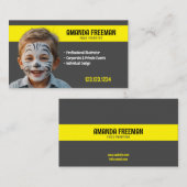 Carte De Visite Artiste peintre unique gris et jaune (Devant / Derrière)