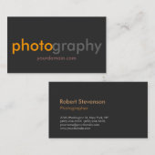 Carte De Visite Artiste photographe gris unique (Devant / Derrière)