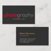 Carte De Visite Artiste photographe rouge gris unique (Devant / Derrière)