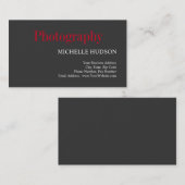Carte De Visite Artiste photographique moderne Red Grey (Devant / Derrière)