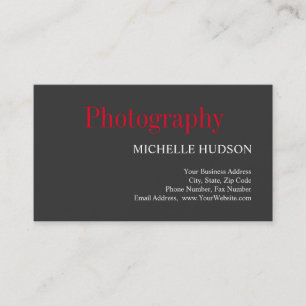 Carte De Visite Artiste photographique moderne Red Grey