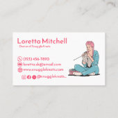 Carte De Visite Artiste professionnel Beau Tricot rose mignon (Dos)