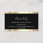 Carte De Visite Artiste professionnel maquillage noir perches rose (Dos)