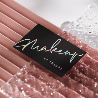 Carte De Visite Artiste professionnel moderne de maquillage noir