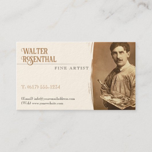Carte De Visite Artiste | Professionnel Vintage (Devant)