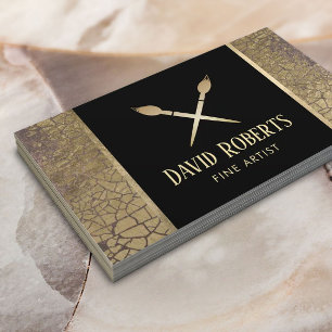 Carte De Visite Artiste raffiné Enseignant Art Moderne Cracker Or