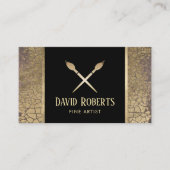 Carte De Visite Artiste raffiné Enseignant Art Moderne Cracker Or (Devant)
