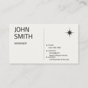 Carte De Visite Artiste Rétro Moderne Typographie Gras Minimaliste