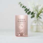 Carte De Visite Artiste Rose de maquillage Salon de beauté des fle (Debout devant)