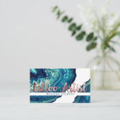 Carte De Visite Artiste rose de tatouage d'or d'agate de pierre (Debout devant)