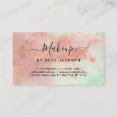 Carte De Visite Artiste rose moderne de maquillage d'aquarelle en  (Dos)