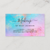 Carte De Visite Artiste rose moderne de maquillage d'aquarelle en (Dos)