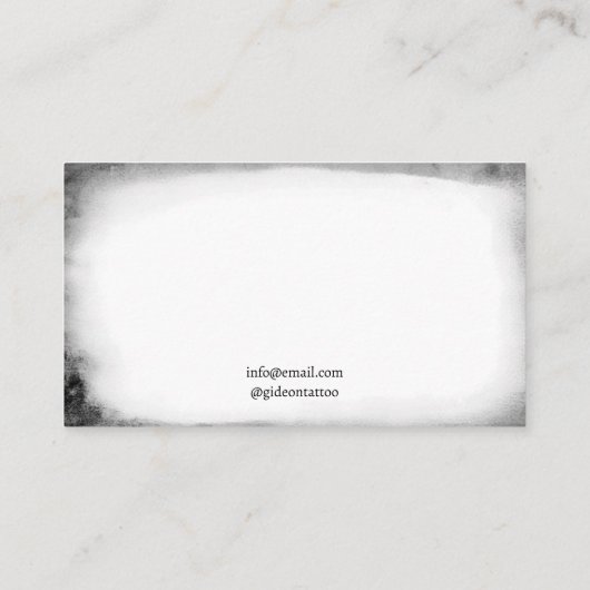 Carte De Visite Artiste stylé de tatouage à papillon noir et blanc (Dos)