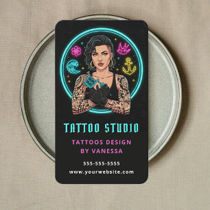 Carte De Visite Artiste Tatoueur Professionnel Tatouage Marque