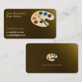 Carte De Visite Artiste Traditionnel | Palette de couleurs et bros (Devant / Derrière)