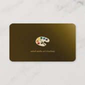 Carte De Visite Artiste Traditionnel | Palette de couleurs et bros (Dos)