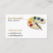 Carte De Visite Artiste Traditionnel | Palette de couleurs et bros (Devant)