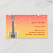 Carte De Visite Artiste Tropical Pink & Yellow Sky Ukulele (Devant)