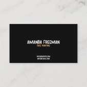 Carte De Visite Artiste unique de peinture faciale noir et orange (Dos)