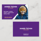 Carte De Visite Artiste unique de peinture faciale violet et orang (Devant / Derrière)