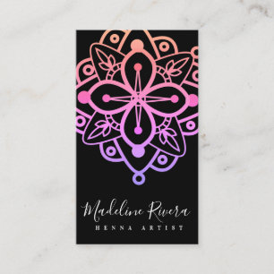 Carte De Visite Artiste Yoga Macramé Henna Mandala Coloré  