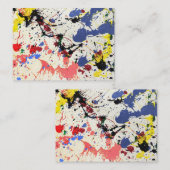 Carte De Visite Artistes Paint Splatter Arrière - plan (Devant / Derrière)