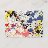 Carte De Visite Artistes Paint Splatter Arrière - plan (Dos)