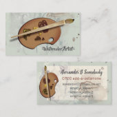 Carte De Visite Artistes palette et pinceau (Devant / Derrière)