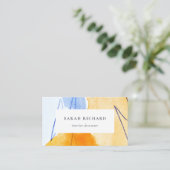 Carte De Visite Artistic Abstrait bleu aquarelle (Debout devant)