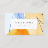 Carte De Visite Artistic Abstrait bleu aquarelle (Devant)