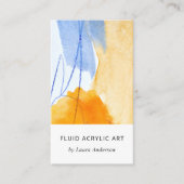 Carte De Visite Artistic Abstrait bleu aquarelle (Devant)