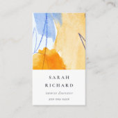 Carte De Visite Artistic Abstrait bleu aquarelle (Devant)