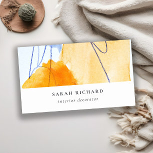 Carte De Visite Artistic Abstrait bleu aquarelle