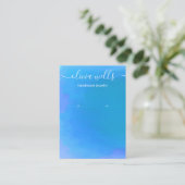 Carte De Visite Artistic Blue Aquarelle Écran d'oreille (Debout devant)