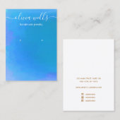 Carte De Visite Artistic Blue Aquarelle Écran d'oreille (Devant / Derrière)