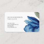Carte De Visite Artistic Blue Oversize Fleurs Aquarelle (Dos)