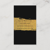 Carte De Visite Artistic Faux Or Brossé Texture Noir (Dos)