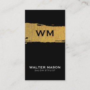 Carte De Visite Artistic Faux Or Brossé Texture Noir