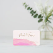 Carte De Visite Artistique Abstrait Magenta Rose Aquarelle (Debout devant)