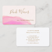 Carte De Visite Artistique Abstrait Magenta Rose Aquarelle (Devant / Derrière)