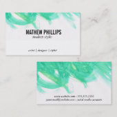 Carte De Visite Artistique | Aqua Blue (Devant / Derrière)