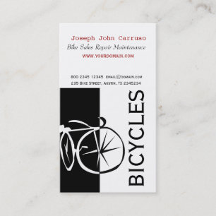 Carte De Visite Artistique blanc de vélo de noir classique de