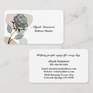 Carte de visite artistique bohème rose méditative